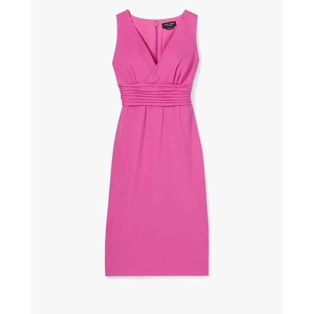 New Kate Spade New York Pink V-Neck Ponte Dress Size 6
